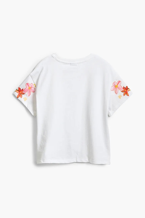 Deklice Otroška bombažna kratka majica Desigual 25SGTK04 bela