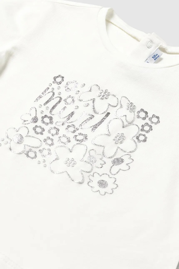 Dziewczynka Mayoral t-shirt dziecięcy 105.4G.Baby.PPYA beżowy