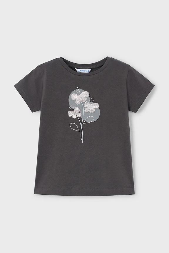 Mayoral t-shirt dziecięcy z elastanem szary 174.6E.Mini.PPYA