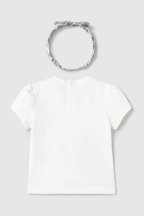 Mayoral t-shirt dziecięcy 1044.4E.Baby.PPYA biały SS25