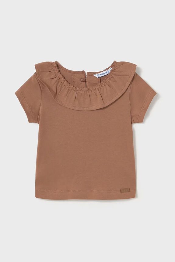 Mayoral t-shirt bawełniany dziecięcy bawełna brązowy 1045.4F.Baby.PPYA