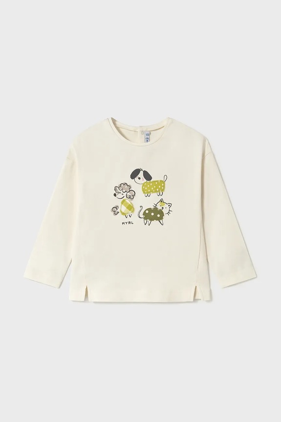 Mayoral longsleeve dziecięcy z elastanem zielony 1051.4F.Baby.PPYA