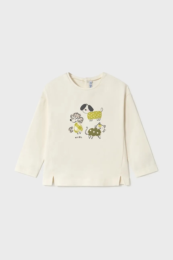 Mayoral longsleeve dziecięcy z elastanem zielony 1051.4F.Baby.PPYA