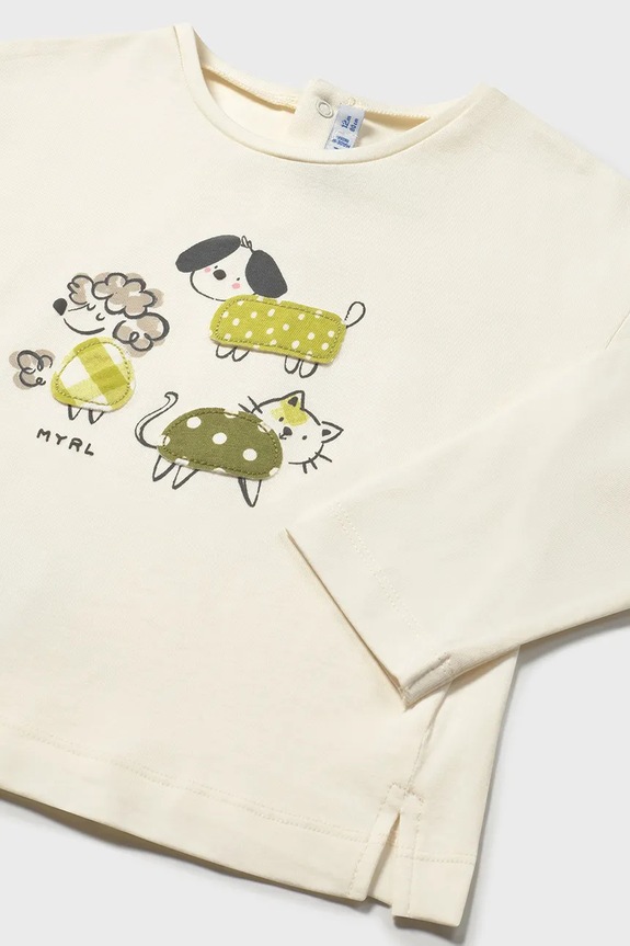 Dziewczynka Mayoral longsleeve dziecięcy 1051.4F.Baby.PPYA zielony