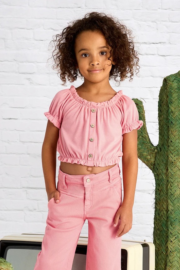 Dječja bluza Mayoral bez uzorka roza 3008.6G.Mini.PPYA