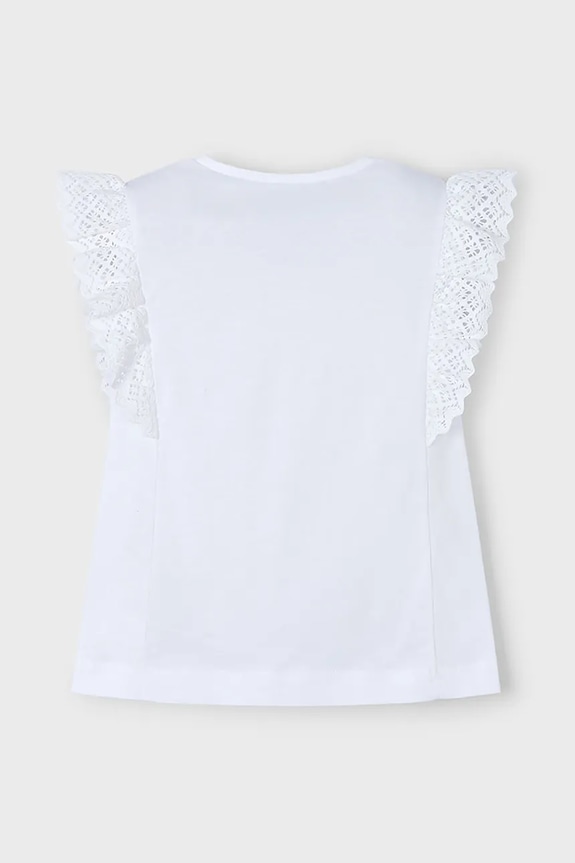 Dziewczynka Mayoral t-shirt bawełniany dziecięcy 3010.6J.Mini.PPYA biały