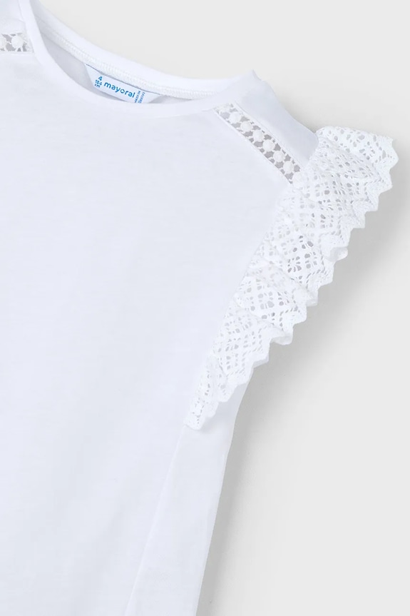 Mayoral t-shirt bawełniany dziecięcy biały 3010.6J.Mini.PPYA
