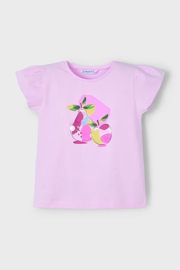 Mayoral t-shirt dziecięcy z elastanem różowy 3015.6R.Mini.PPYA