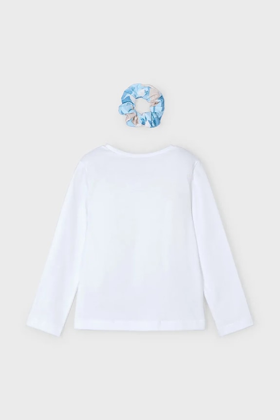 Dziewczynka Mayoral longsleeve bawełniany dziecięcy 3016.6G.Mini.PPYA niebieski