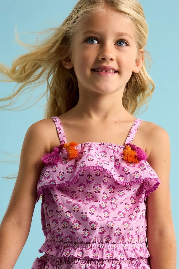 Mayoral top dziecięcy wzorzyste różowy 3186.6K.Mini.PPYA