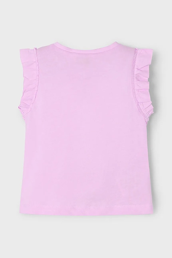 Mayoral t-shirt bawełniany dziecięcy 3020.6L.Mini.PPYA różowy SS25