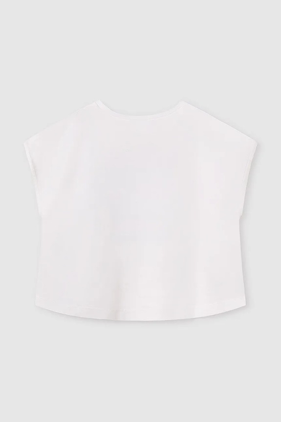 Mayoral t-shirt bawełniany dziecięcy 6026.8E.Junior.PPYA fioletowy SS25