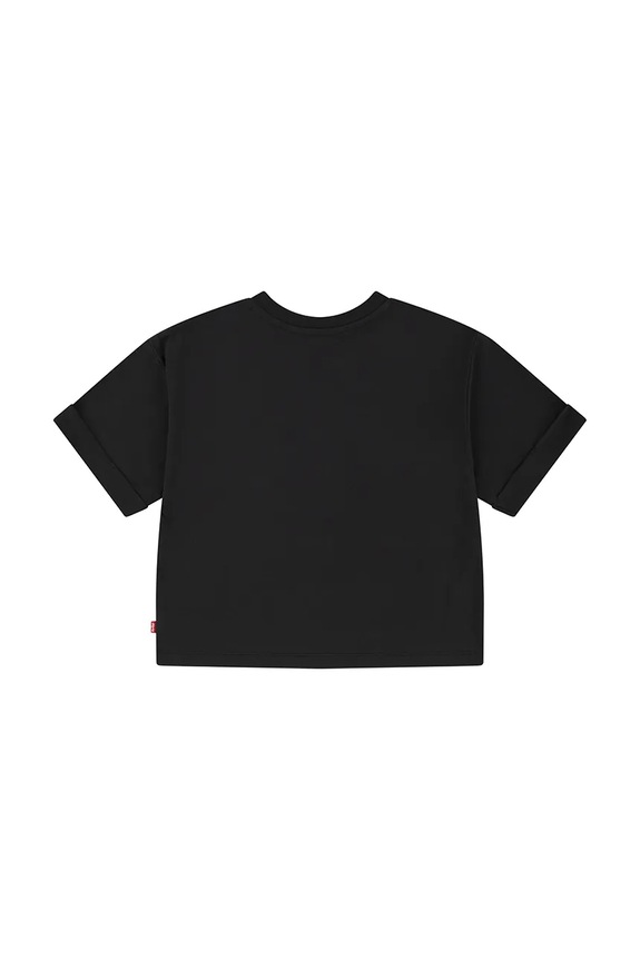 Levi's t-shirt dziecięcy ROLL CUFF MEET AND GREET T 4EM166 czarny SS25