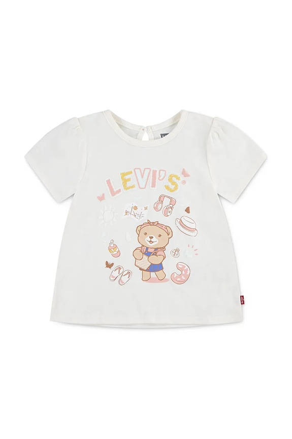 Levi's újszülött póló LIV SS SMOCKED SLV TEE nyomtatásos bézs 1EM401