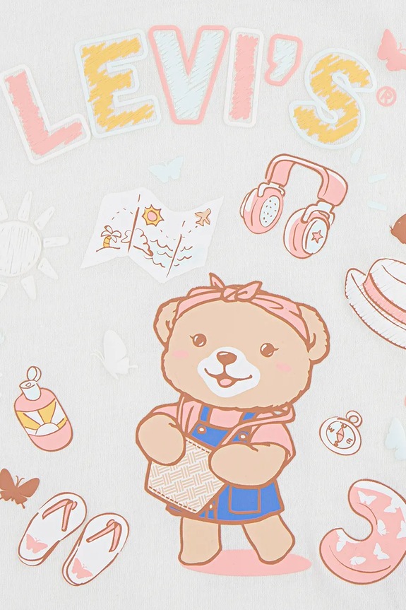 Levi's újszülött póló LIV SS SMOCKED SLV TEE bézs 1EM401