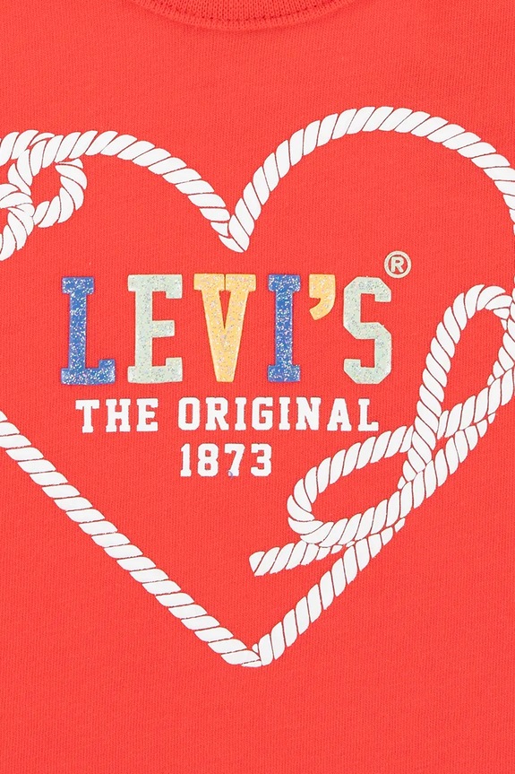 Μπλουζάκι μωρού Levi's HEART SS PUFF SLEEVE SLV TEE κόκκινο 1EM402