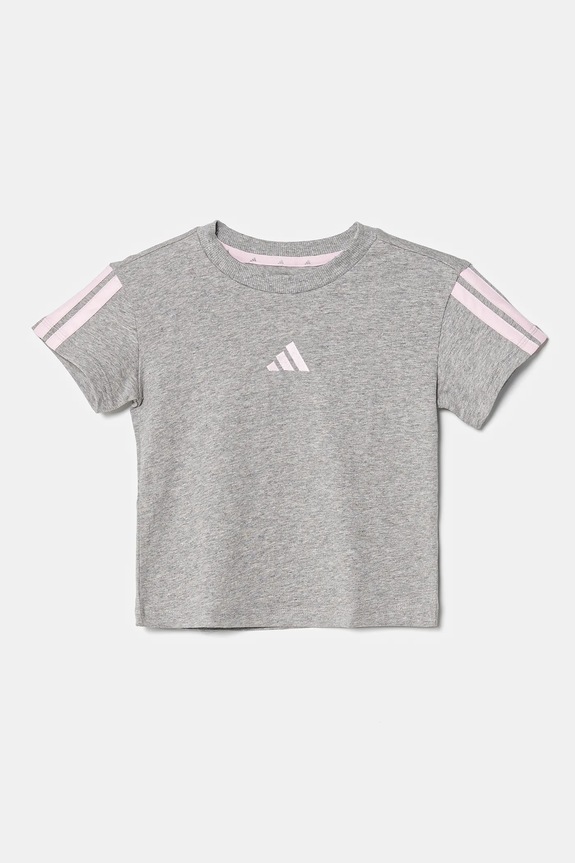 adidas t-shirt bawełniany dziecięcy JJ0944 szary SS25