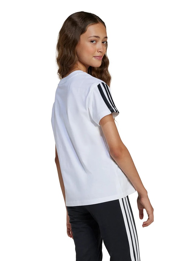 Dječja pamučna majica kratkih rukava adidas JJ0945 bijela