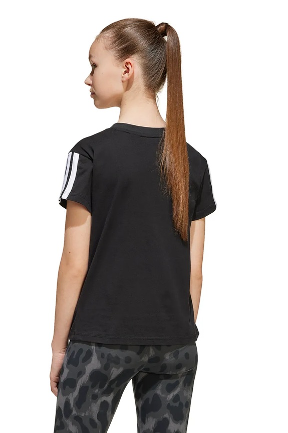 Dječja pamučna majica kratkih rukava adidas JJ0946 crna