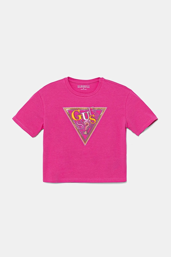 Guess tricou copii print roz J5GI04.K6YW4.PPYA