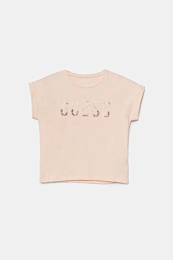 Guess tricou copii imprimeu roz J5GI09.K6YW4.PPYA