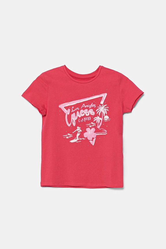 Guess tricou copii print roz J5GI30.K6YW4.PPYA
