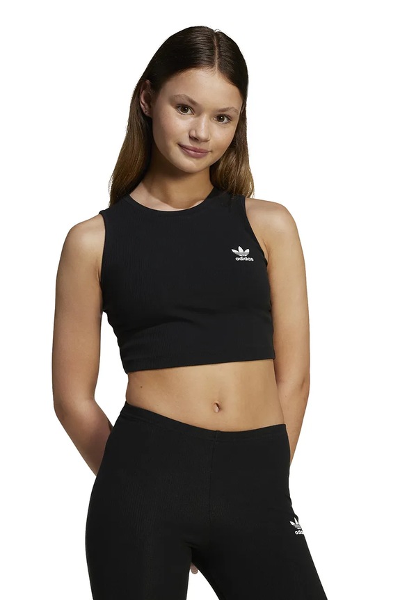 adidas Originals top dziecięcy z elastanem czarny JC8430