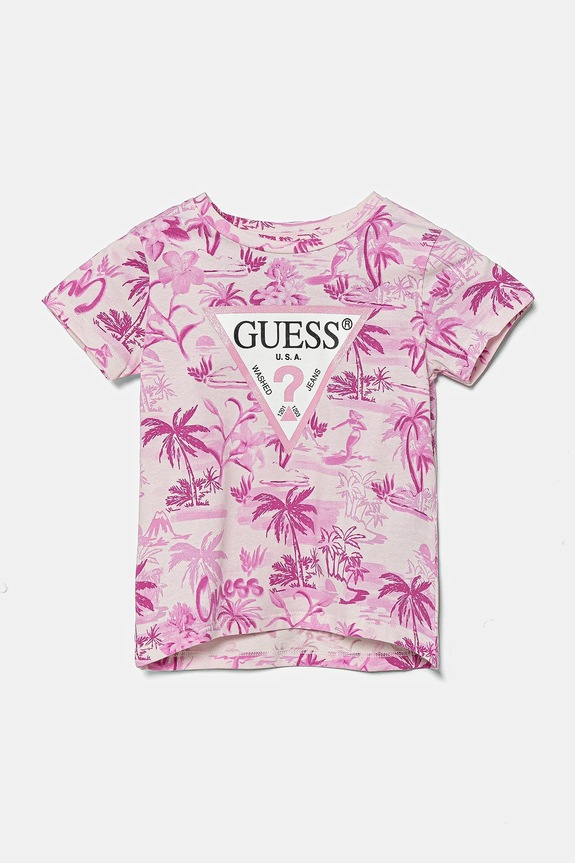 Guess tricou copii print roz K5GI06.K6YW4.PPYA