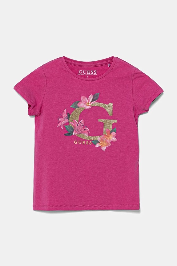 Guess tricou copii print roz K5GI08.K6YW4.PPYA