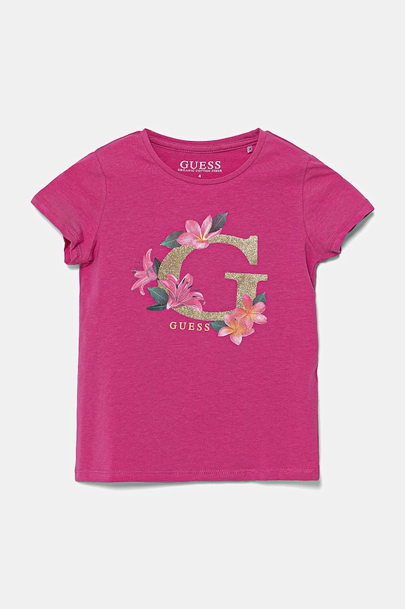 Guess tricou copii print roz K5GI08.K6YW4.PPYA