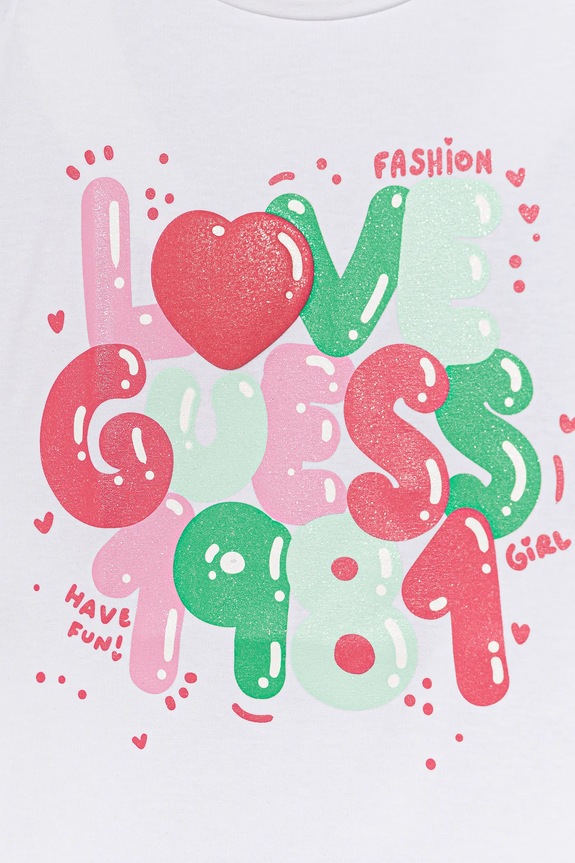 Fete Guess tricou copii K5GI15.K6YW4.PPYA alb