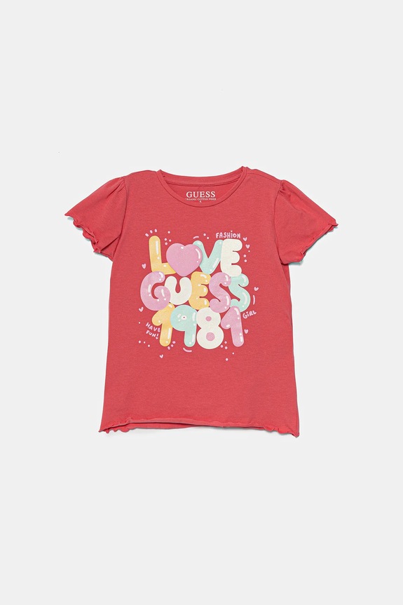 Guess tricou copii print roz K5GI15.K6YW4.PPYA