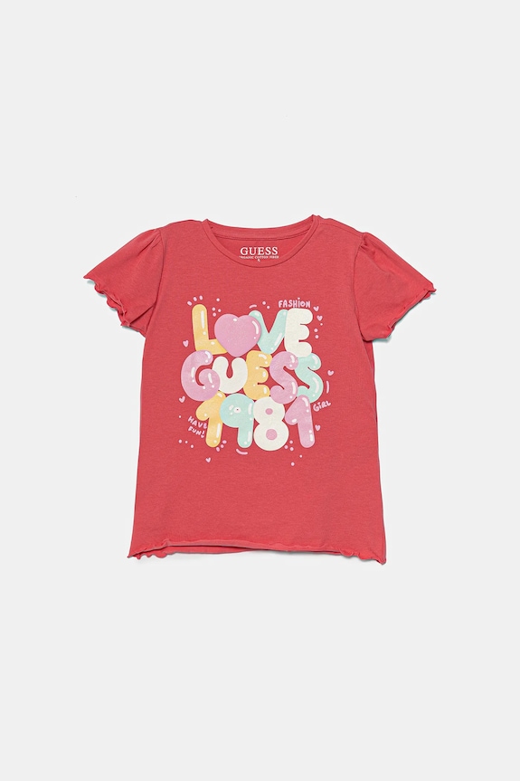 Guess tricou copii print roz K5GI15.K6YW4.PPYA