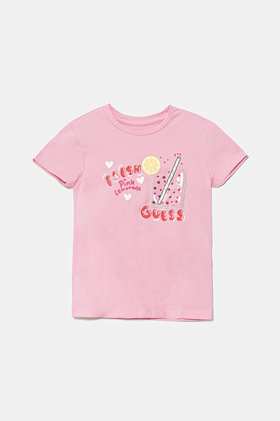 Guess tricou copii imprimeu roz K5GI17.K6YW4.PPYA
