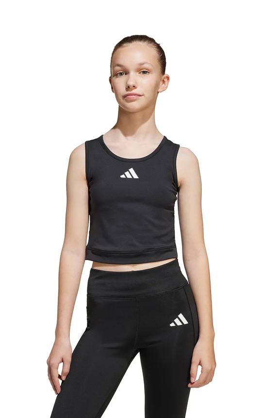 adidas top dziecięcy z elastanem czarny JJ0998