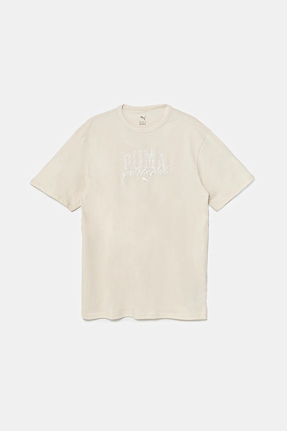 Puma t-shirt bawełniany dziecięcy CLASS Tee II G nadruk beżowy 685828