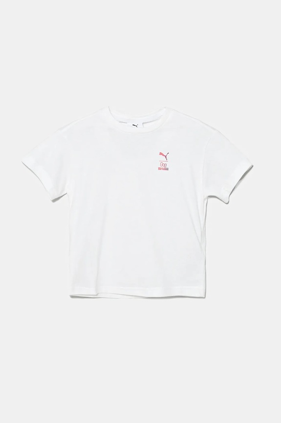 Puma t-shirt in cotone per bambini HELLO KITTY & FRIENDS Relaxed Graphic Tee personaggi dei cartoni animati bianco 630062