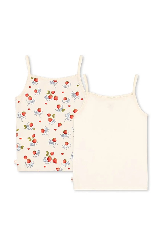 Konges Sløjd top copii BASIC 2 PACK STRAP TOP GOTS 2-pack KS102256 bej SS25