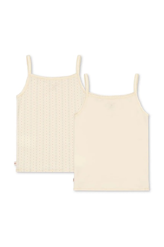Konges Sløjd top dziecięcy BASIC 2 PACK STRAP TOP GOTS 2-pack KS102256 beżowy SS25