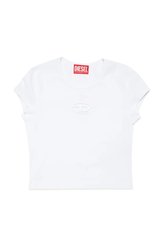 Dječja pamučna majica kratkih rukava Diesel TANGIE T-SHIRT bez uzorka bijela J01830