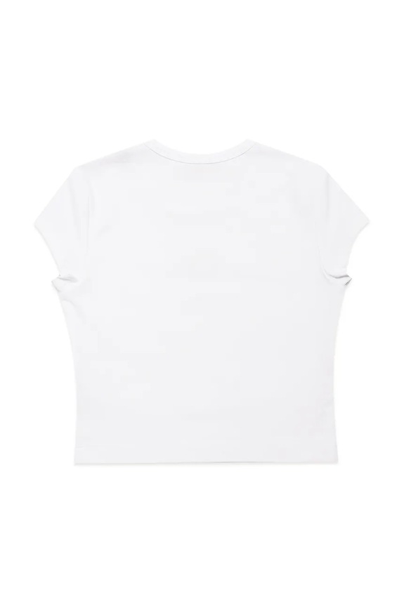 Dječja pamučna majica kratkih rukava Diesel TANGIE T-SHIRT J01830 bijela SS25