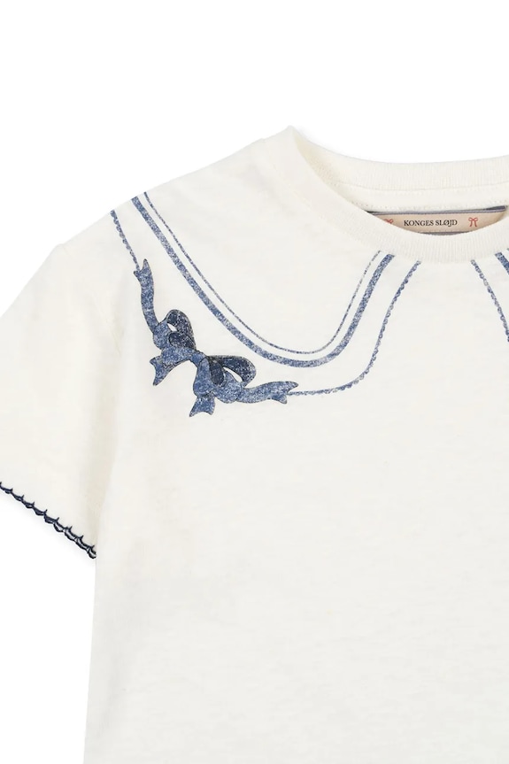 BIMBA Konges Sløjd maglietta da bambino in misto lino ERA TEE OCS KS103194 bianco