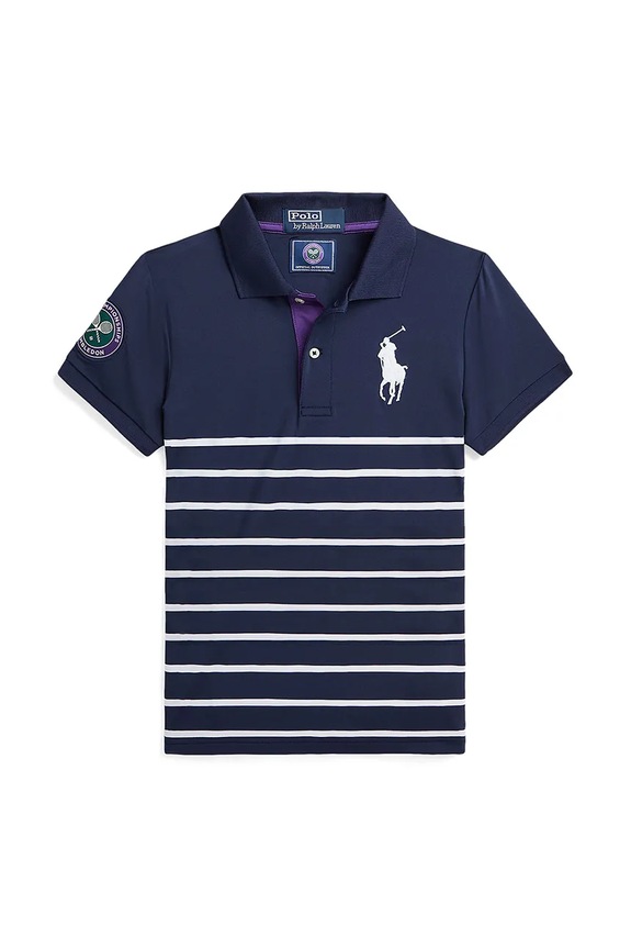 Dječja polo majica Polo Ralph Lauren Wimbledon Collection Planet friendly mornarsko plava 313950162001