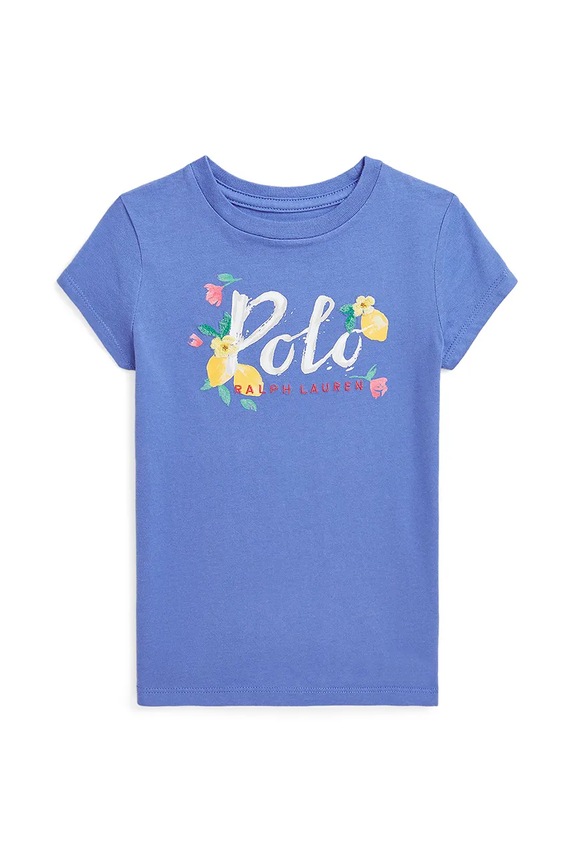 Dětské bavlněné tričko Polo Ralph Lauren kulatý modrá 312965218001