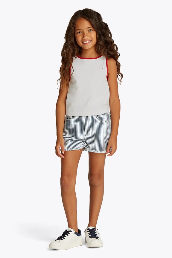 Tommy Hilfiger gyerek top elasztánnal fehér KG0KG08420.PPYA