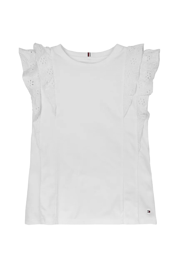 Tommy Hilfiger t-shirt bawełniany dziecięcy bawełna biały KG0KG08553.PPYA