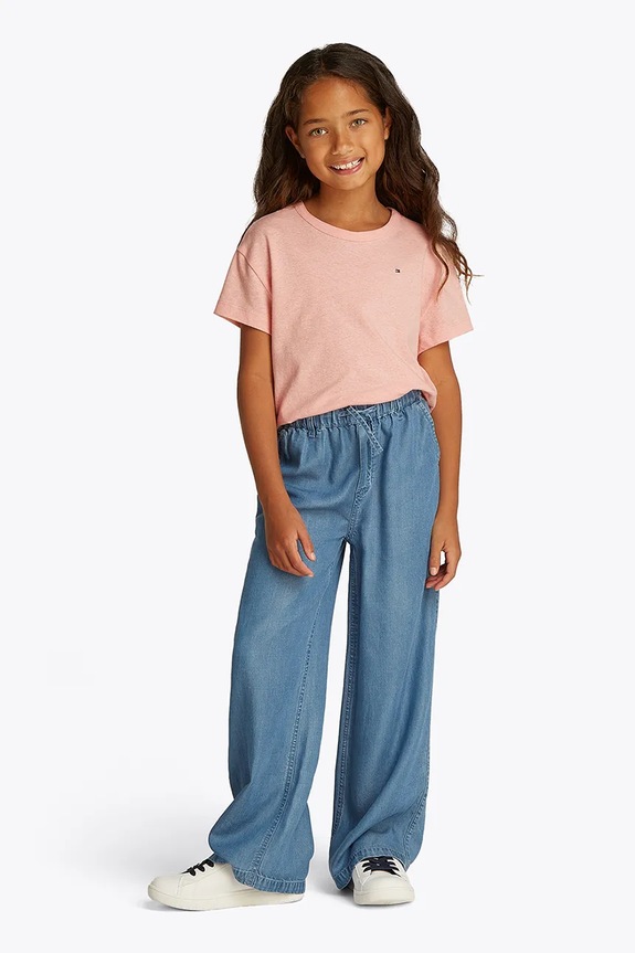 Μπλουζάκι Tommy Hilfiger στρογγυλό πορτοκαλί KG0KG08555.98.122.PPYA