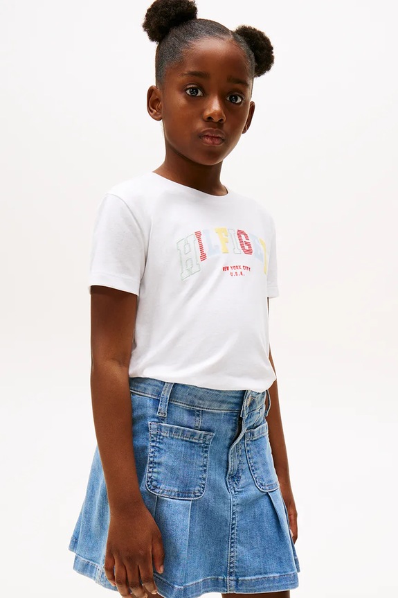 Tommy Hilfiger tricou copii print alb KG0KG08526.128.176.PPYA