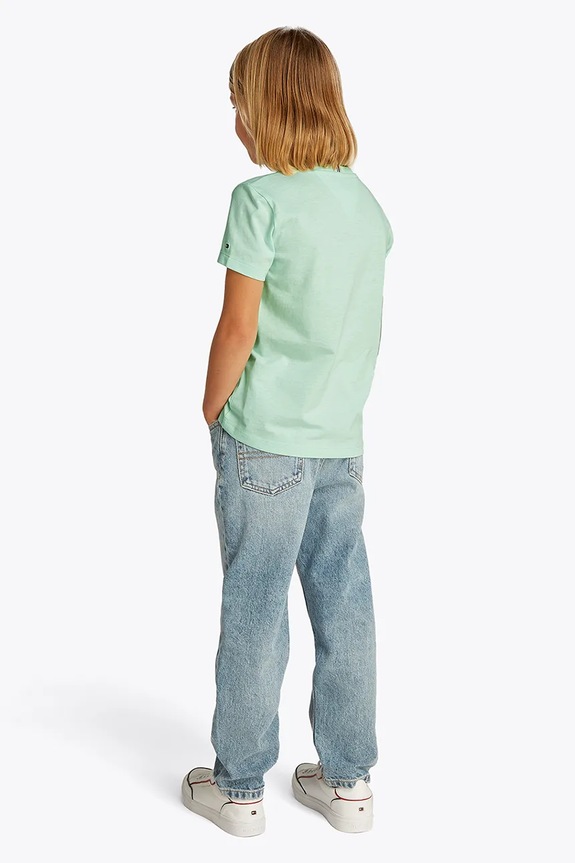 Dětské tričko Tommy Hilfiger zelená KG0KG08526.128.176.PPYA