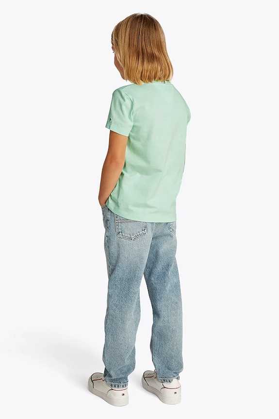 Dětské tričko Tommy Hilfiger zelená KG0KG08526.128.176.PPYA